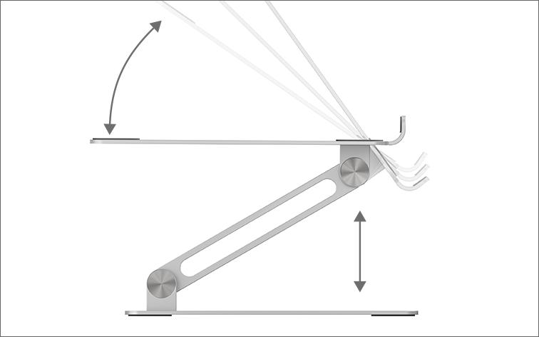 Adjustable in two planes