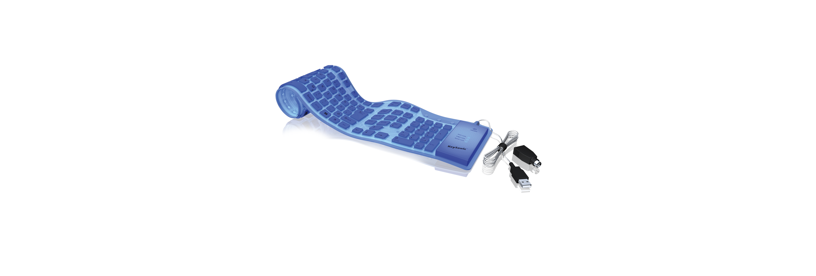 Full-Size Tastatur aus Silikon (blau)
